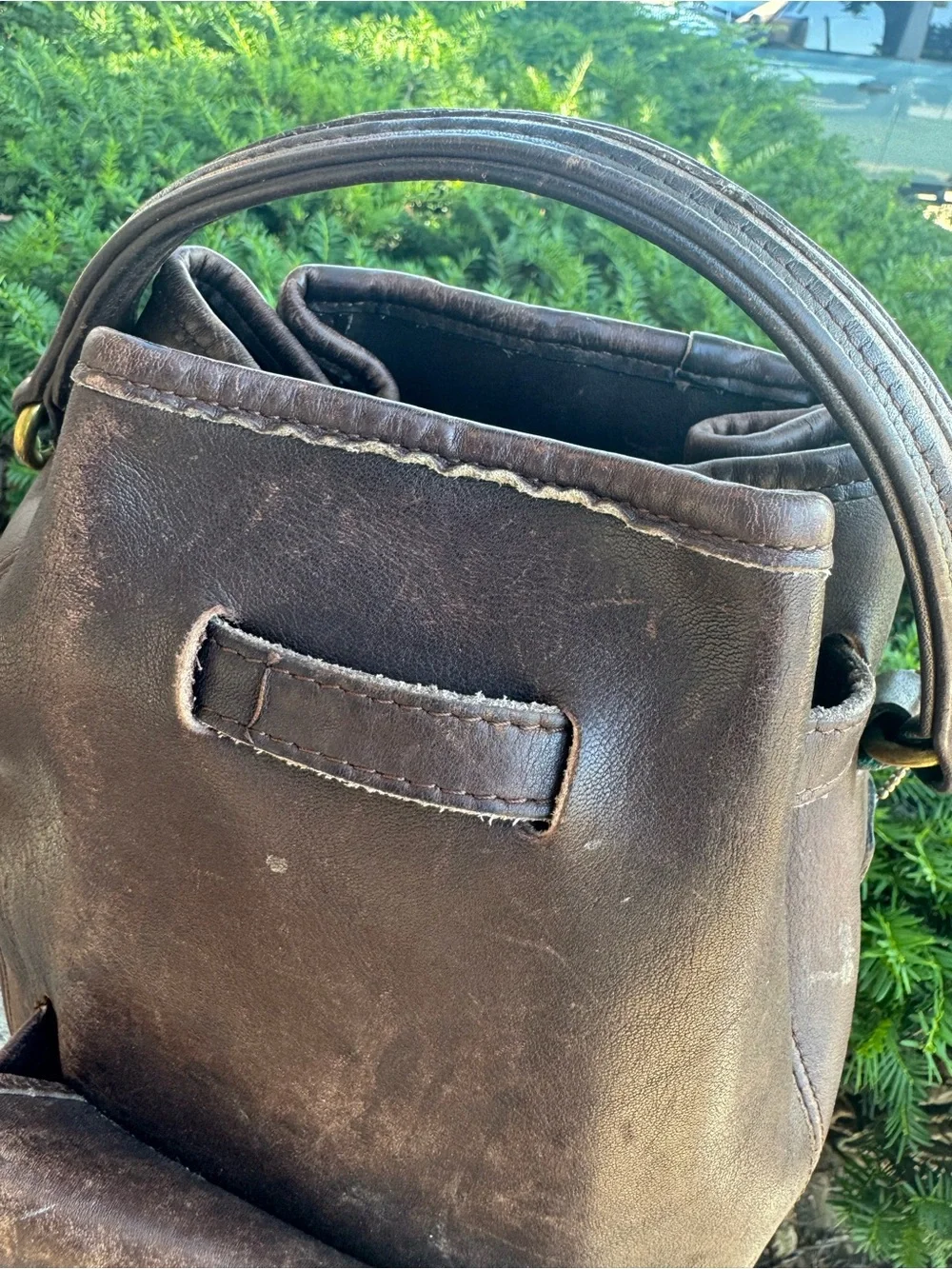 Vintage Coach Handle Backpack 9992 Sling Bag Brown Vintage Coach Mahogany Classic Handle Backpack - Style 9992  main image 3